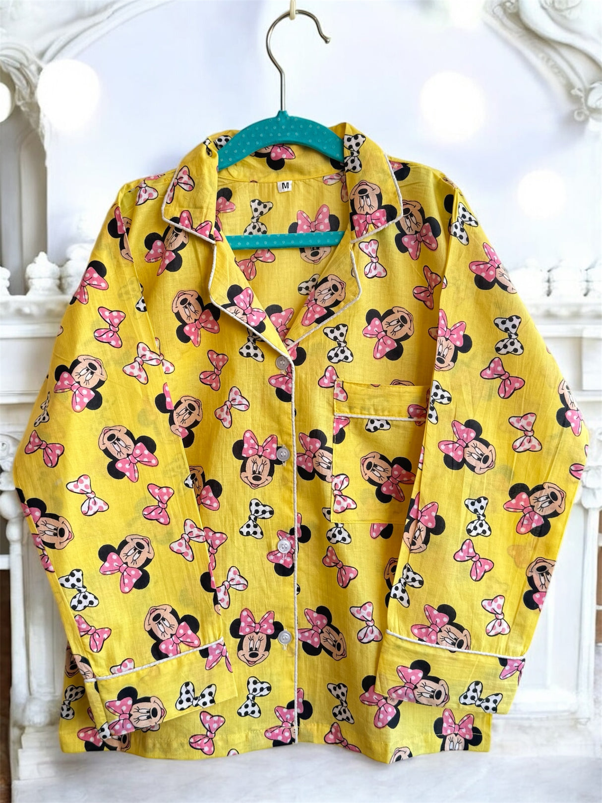 Yellow Minnie Mouse Kids Night Suit Set