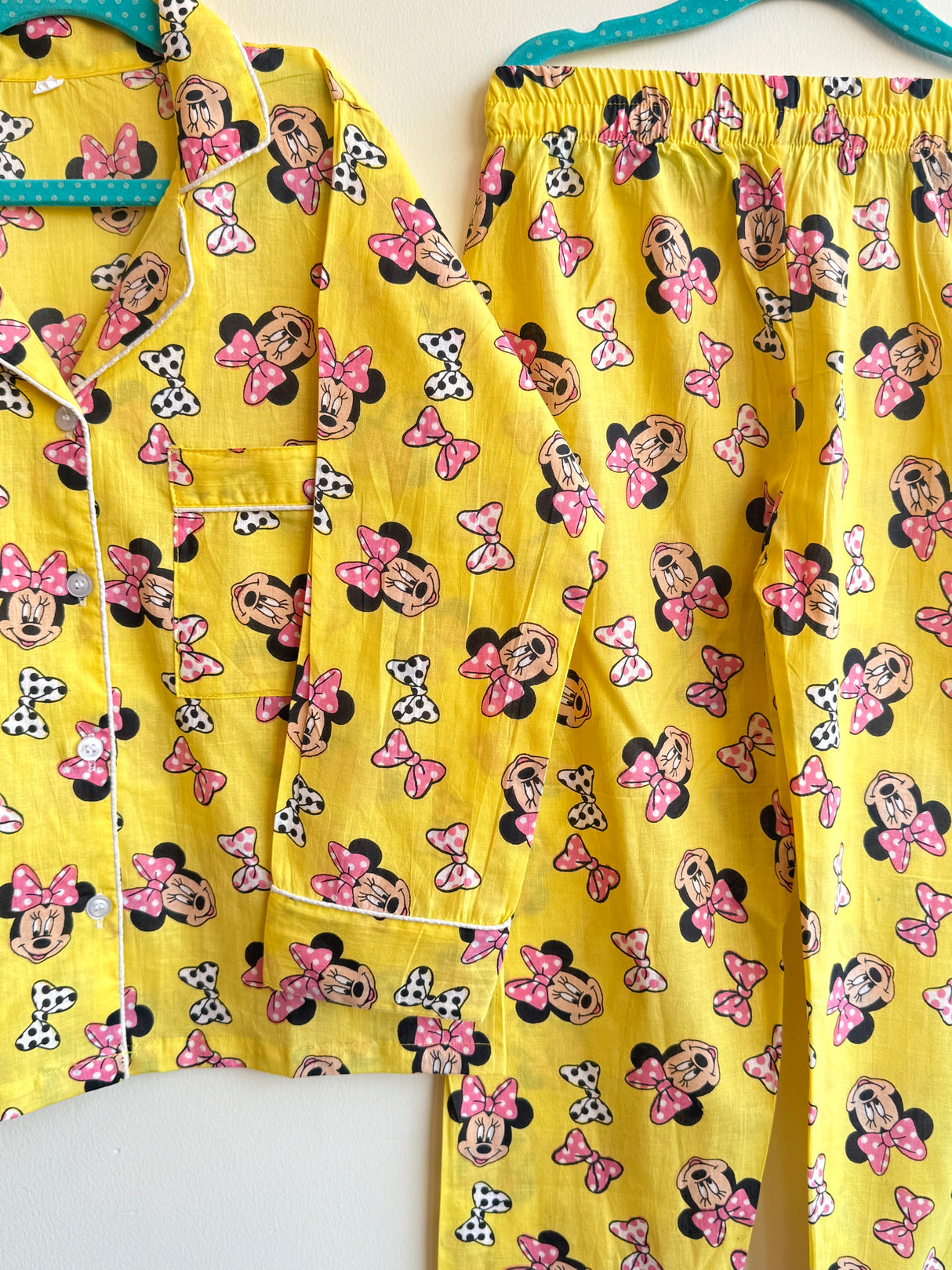 Yellow Minnie Mouse Kids Night Suit Set