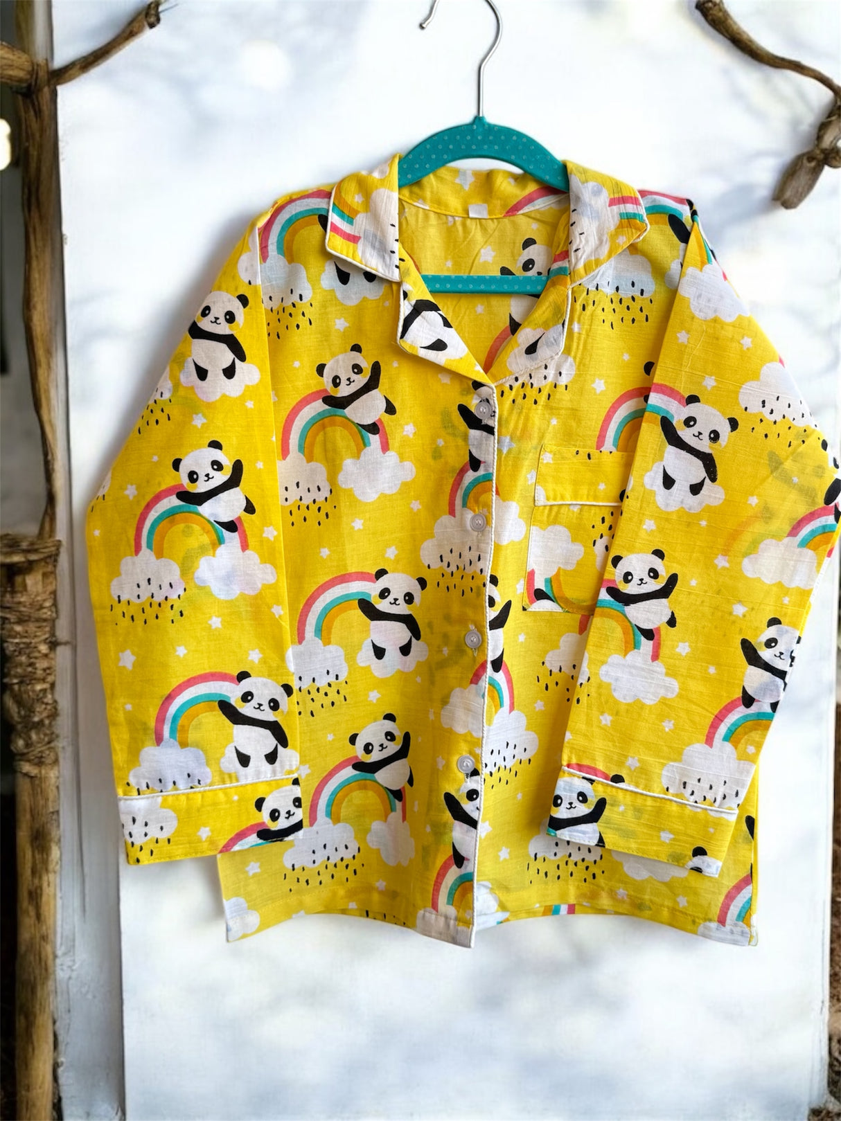 Yellow Panda Kids Night Suit Set