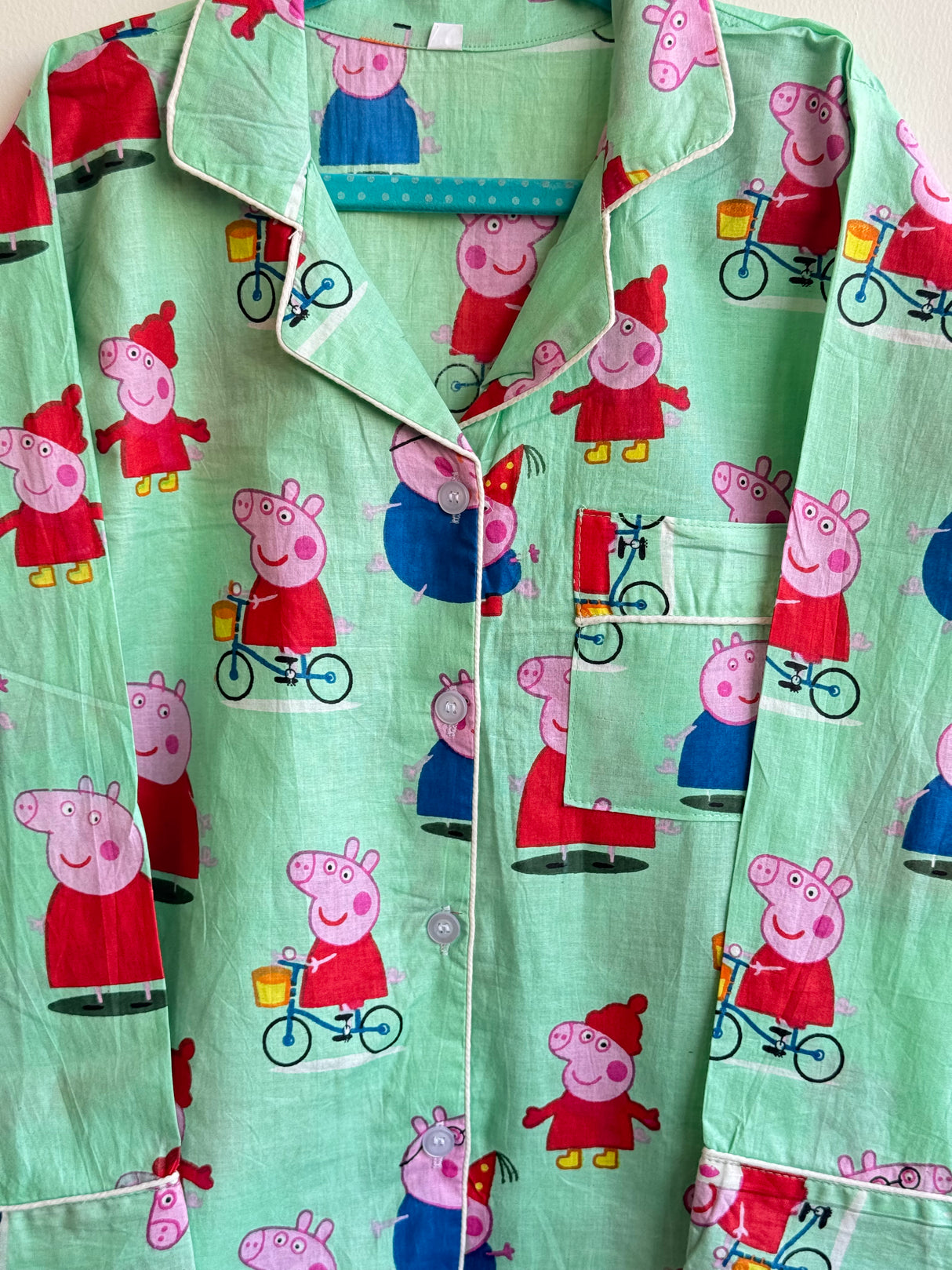 Green Peppa Pig Family Kids Night Suit Set