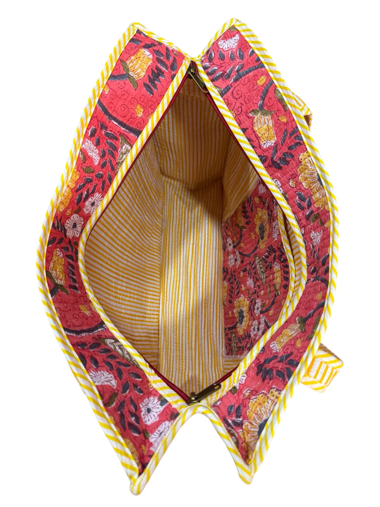 Stylish Red Floral Block Print | Handcrafted Tote Bag