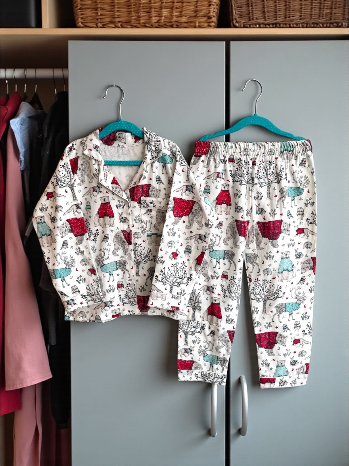 Polar Animal Print Kids Winter Night Suit Set