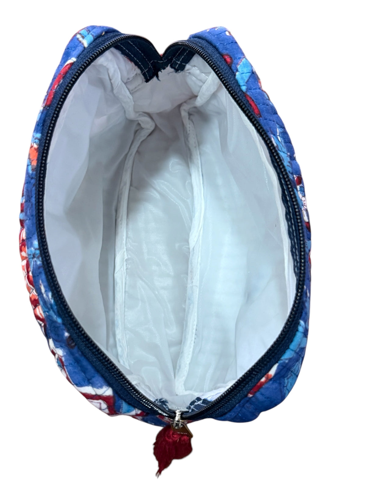 Vibrant Lightweight Floral Block Print Handcrafted Quilted Pouch (with Zip Closure)