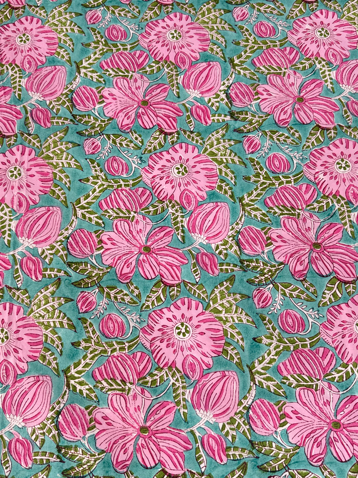 Premium hand block printed floral bedsheet