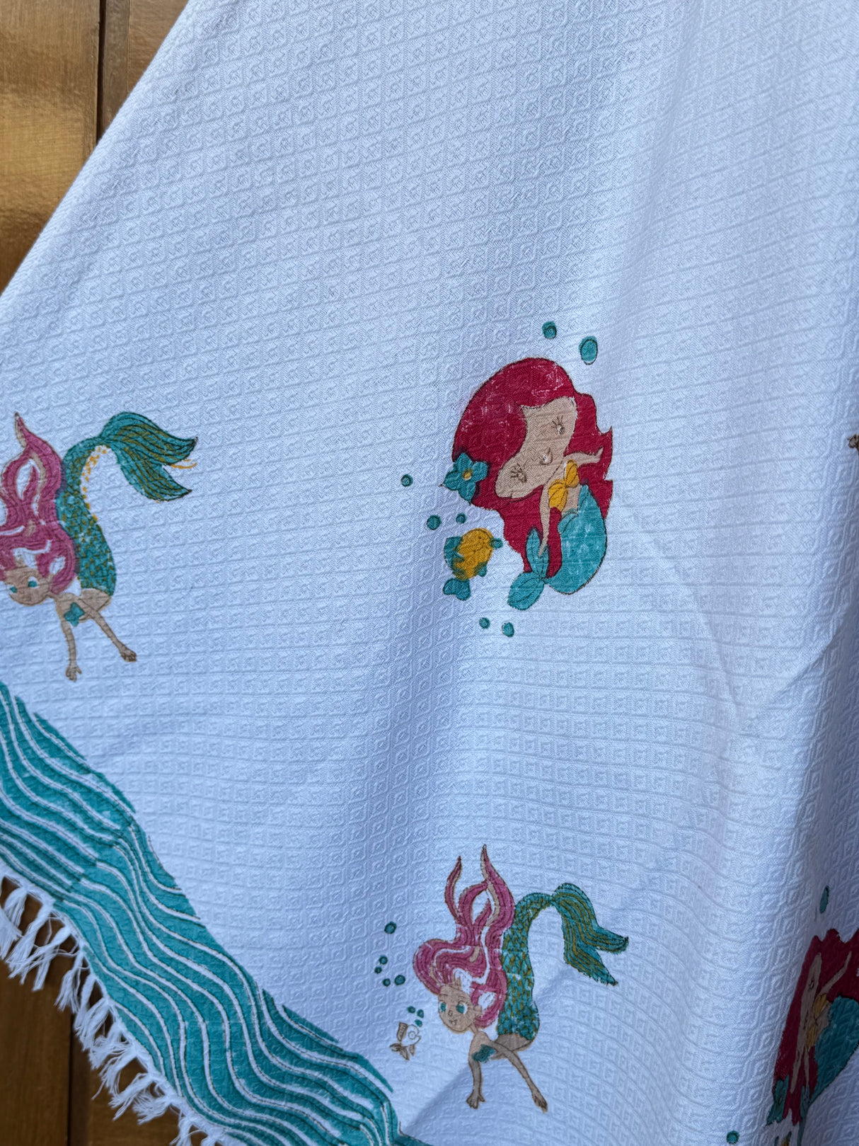 Mermaid Magic Blockprint Kids Towel – Cotton Jacquard Weave