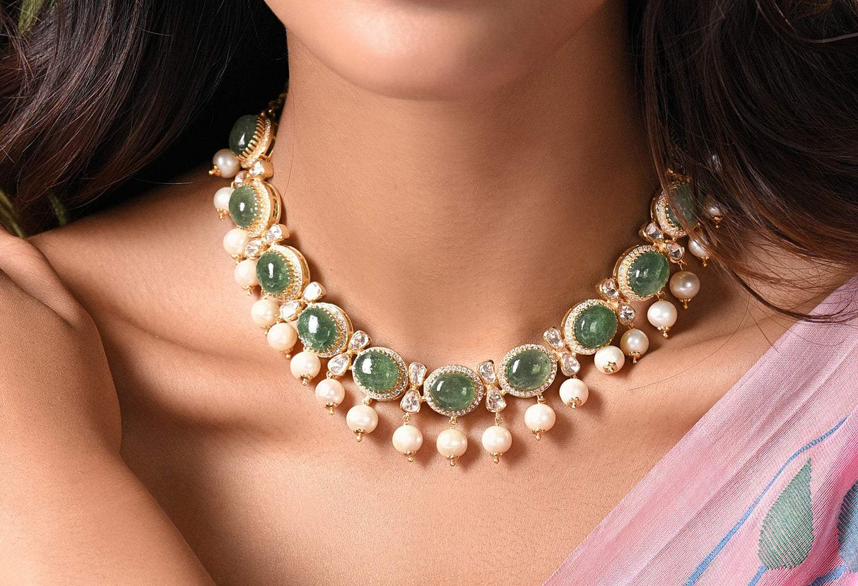 Handcrafted 92.5 Silver Necklace and Earrings