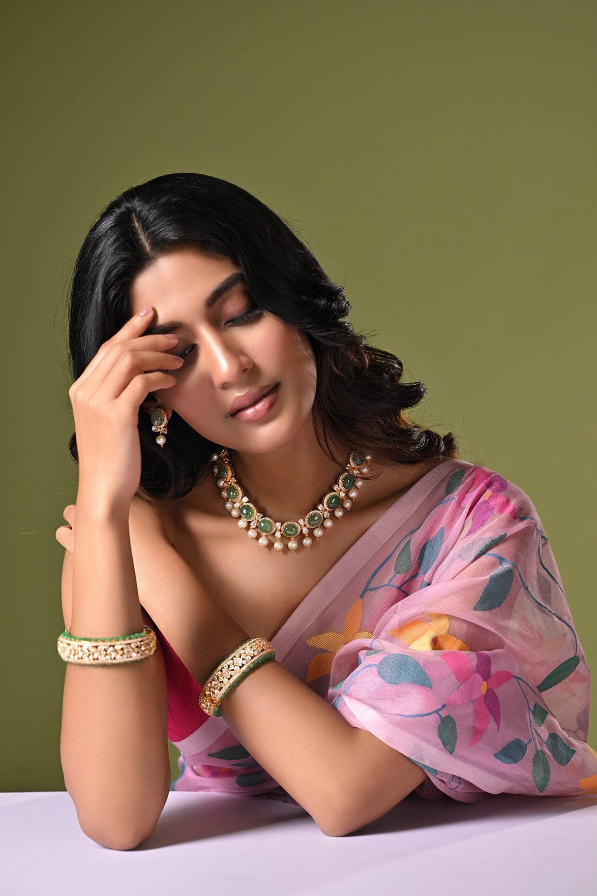 Handcrafted 92.5 Silver Necklace and Earrings