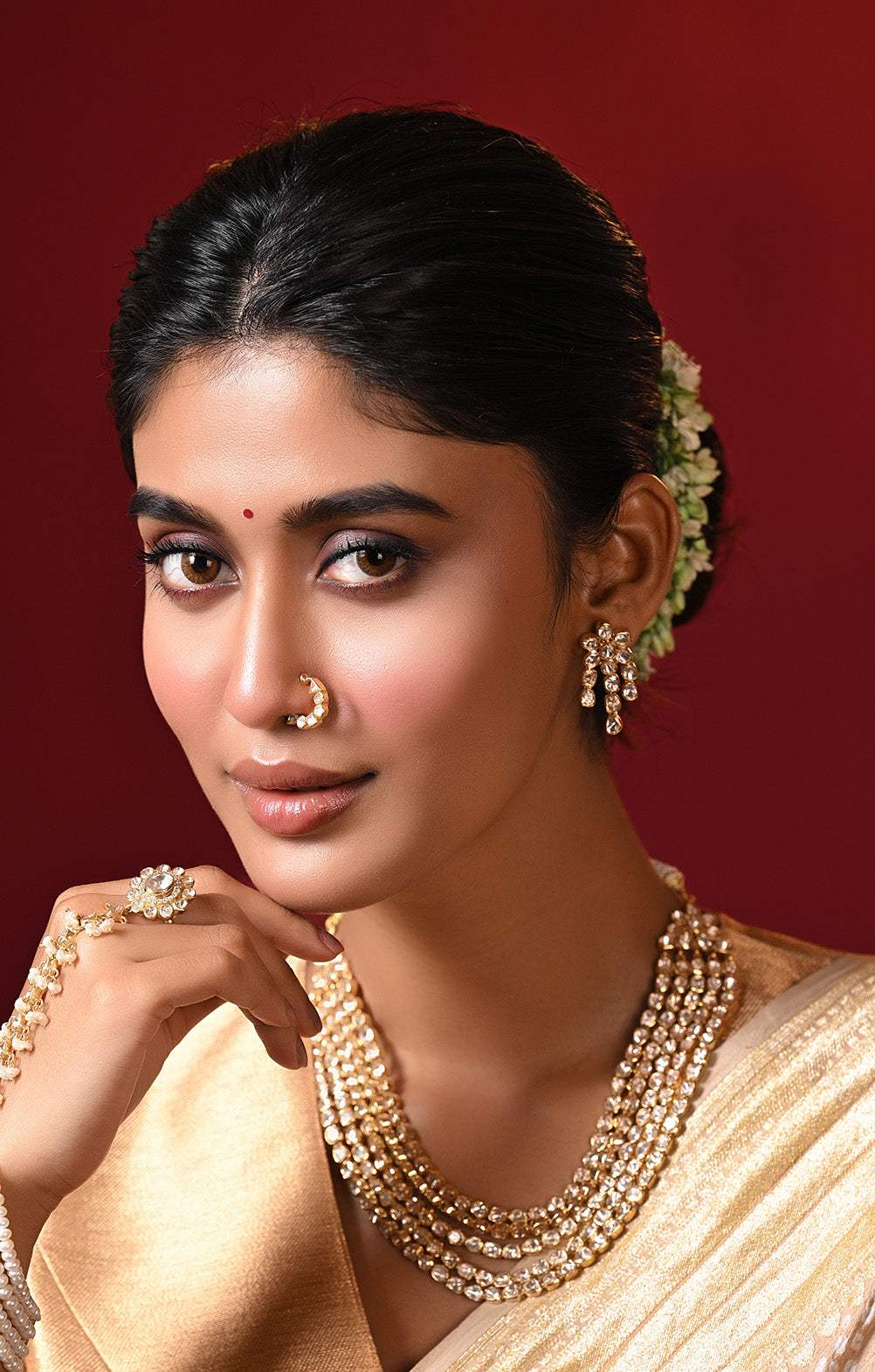 The Subtle Solah Shringar - Handcrafted 92.5 Silver Small Nath