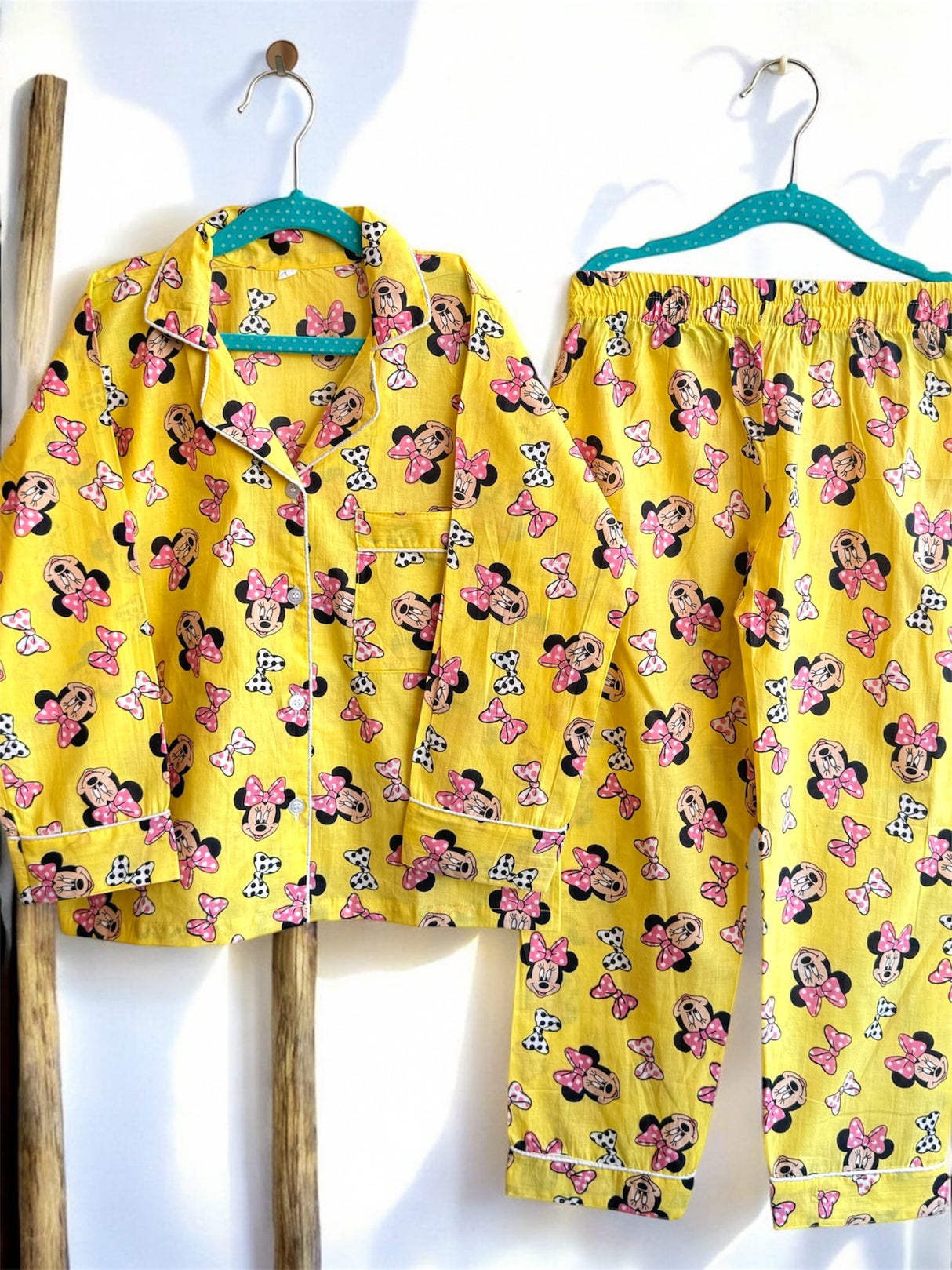 Yellow Minnie Mouse Kids Night Suit Set
