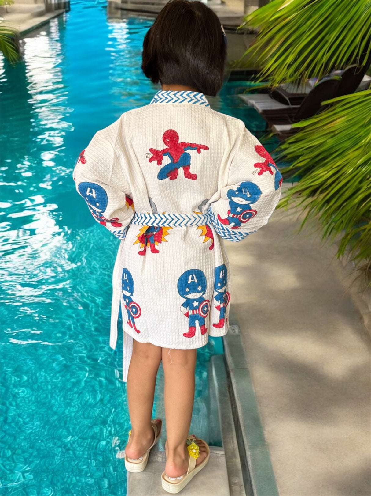 resellers and small business owners can buy wholesale handblock printed kids bathrobes