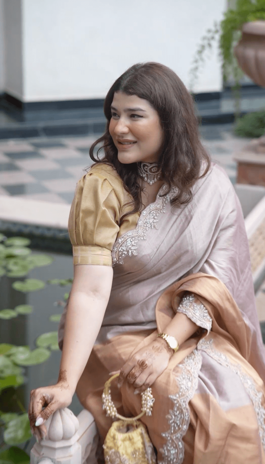 Handloom Tissue Silk Saree Accentuated with Handcrafted Border