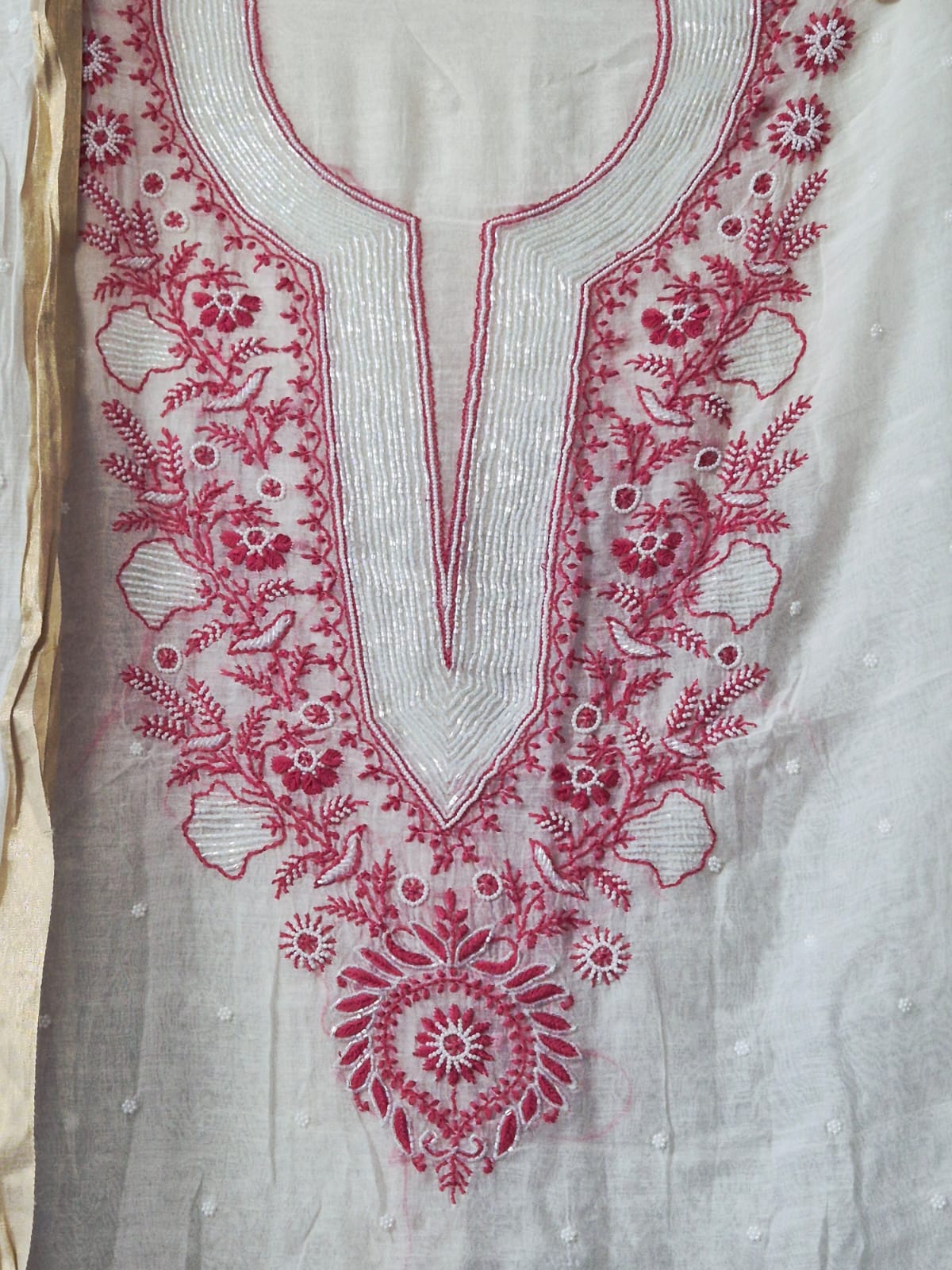 Under-the-Shade-of-Stars- Chikankari Chanderi-Mul-Unstitched-Suit-Set