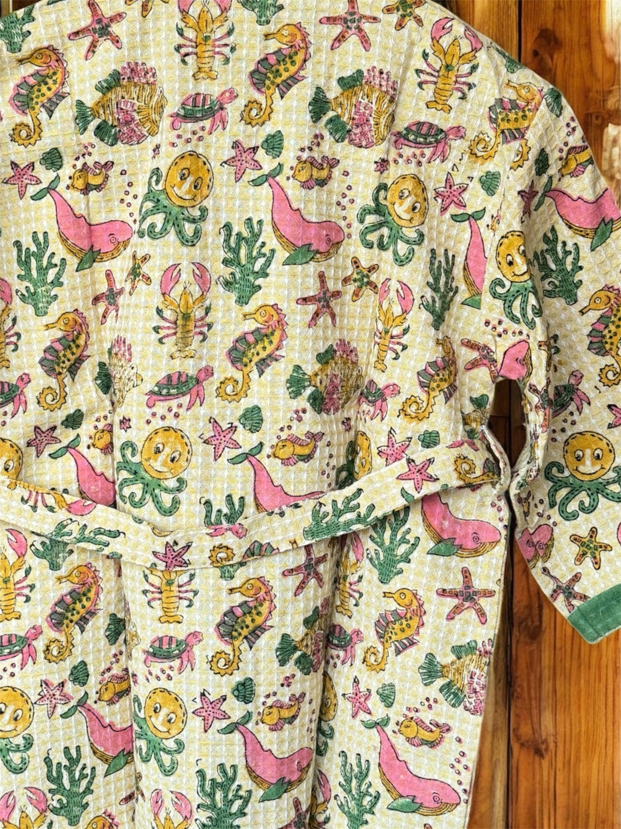 kids cotton waffle bathrobes sea animal nursery print bulk gifting wholesale in USA Australia Middle East