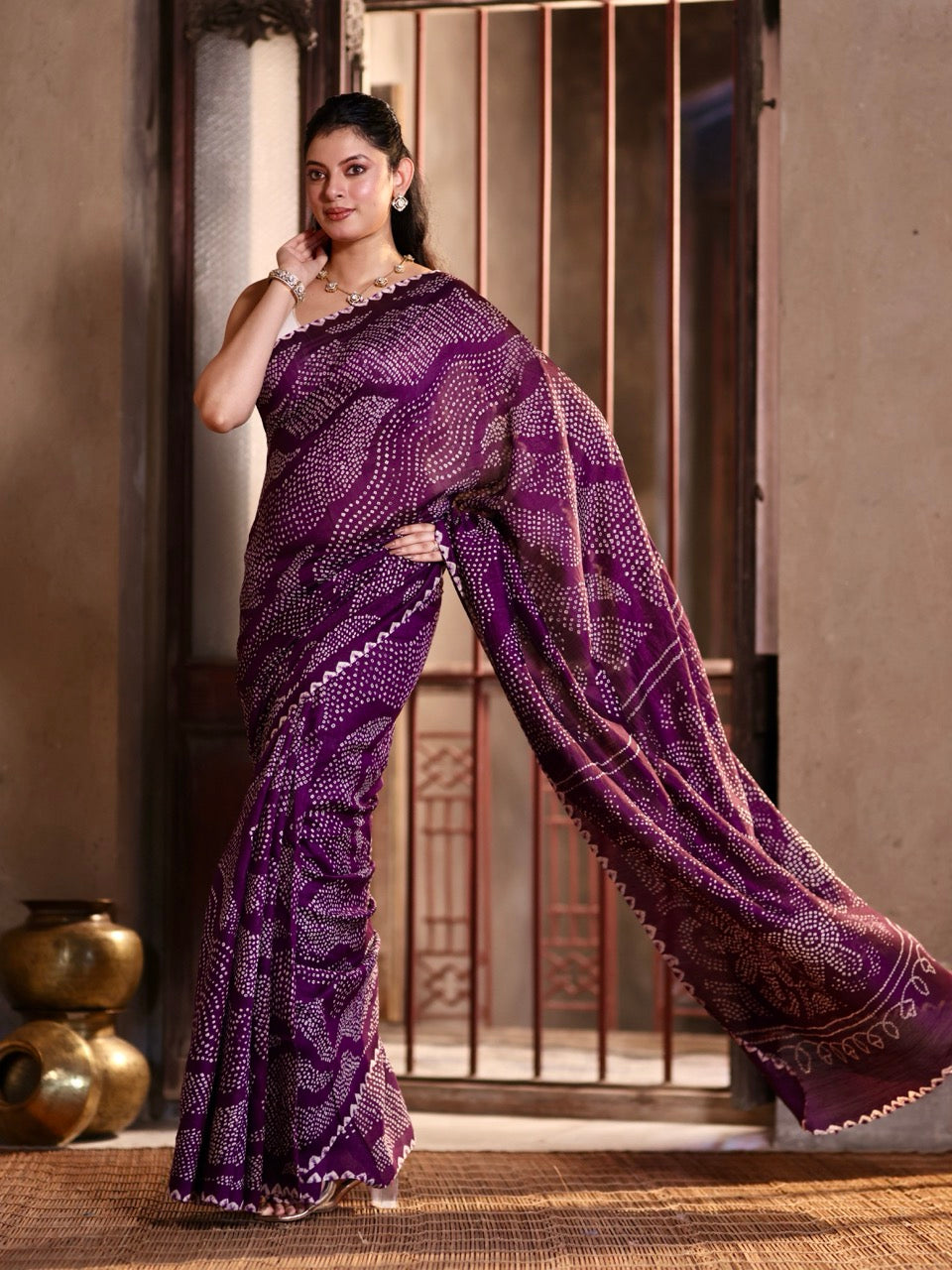 amraja-jamun-colour-munga-silk-bandhani-saree