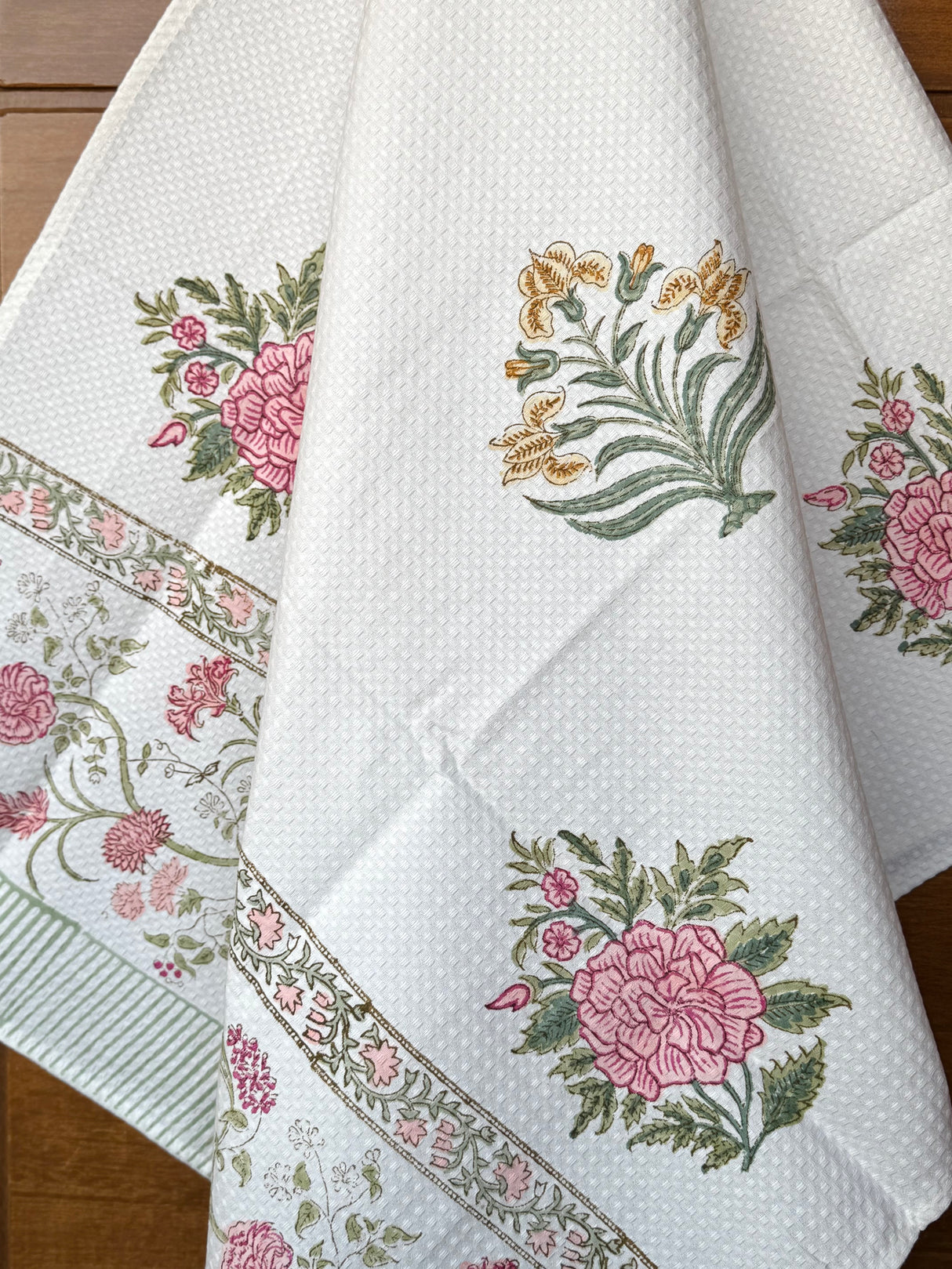 artisan-block-printed-cotton-waffle-towel-with-floral-panels