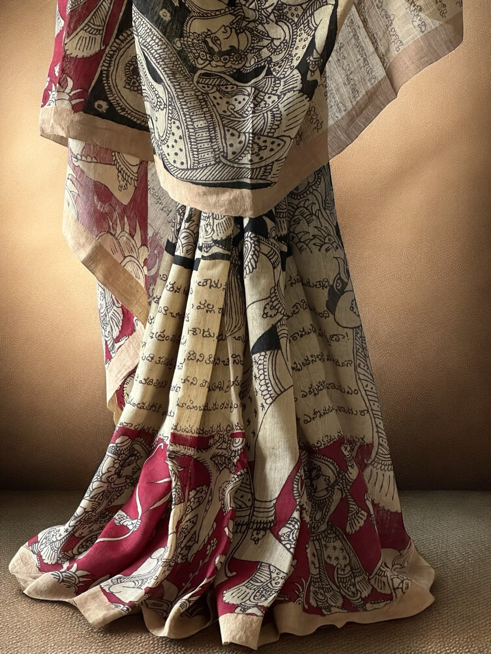 ayodhya-chronicles-handloom-matka-silk-ramayan-theme-kalamkari-saree