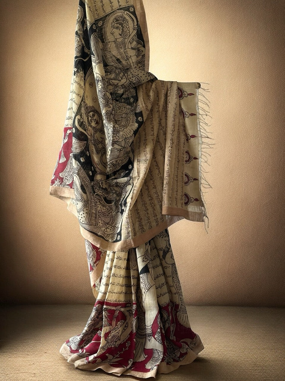 ayodhya-chronicles-handloom-matka-silk-ramayan-theme-kalamkari-saree