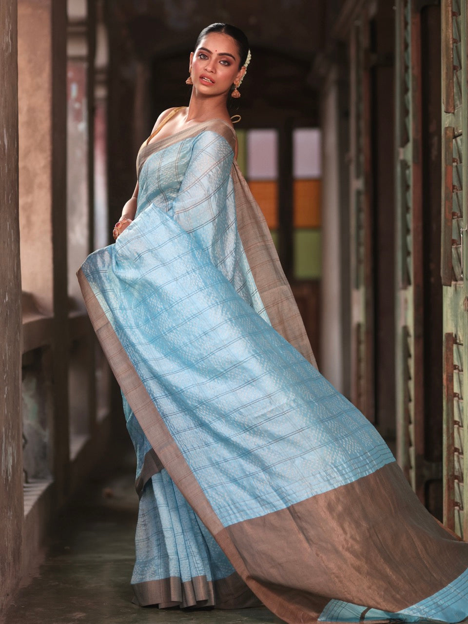 azure-grace-chanderi-silk-bandhani-saree