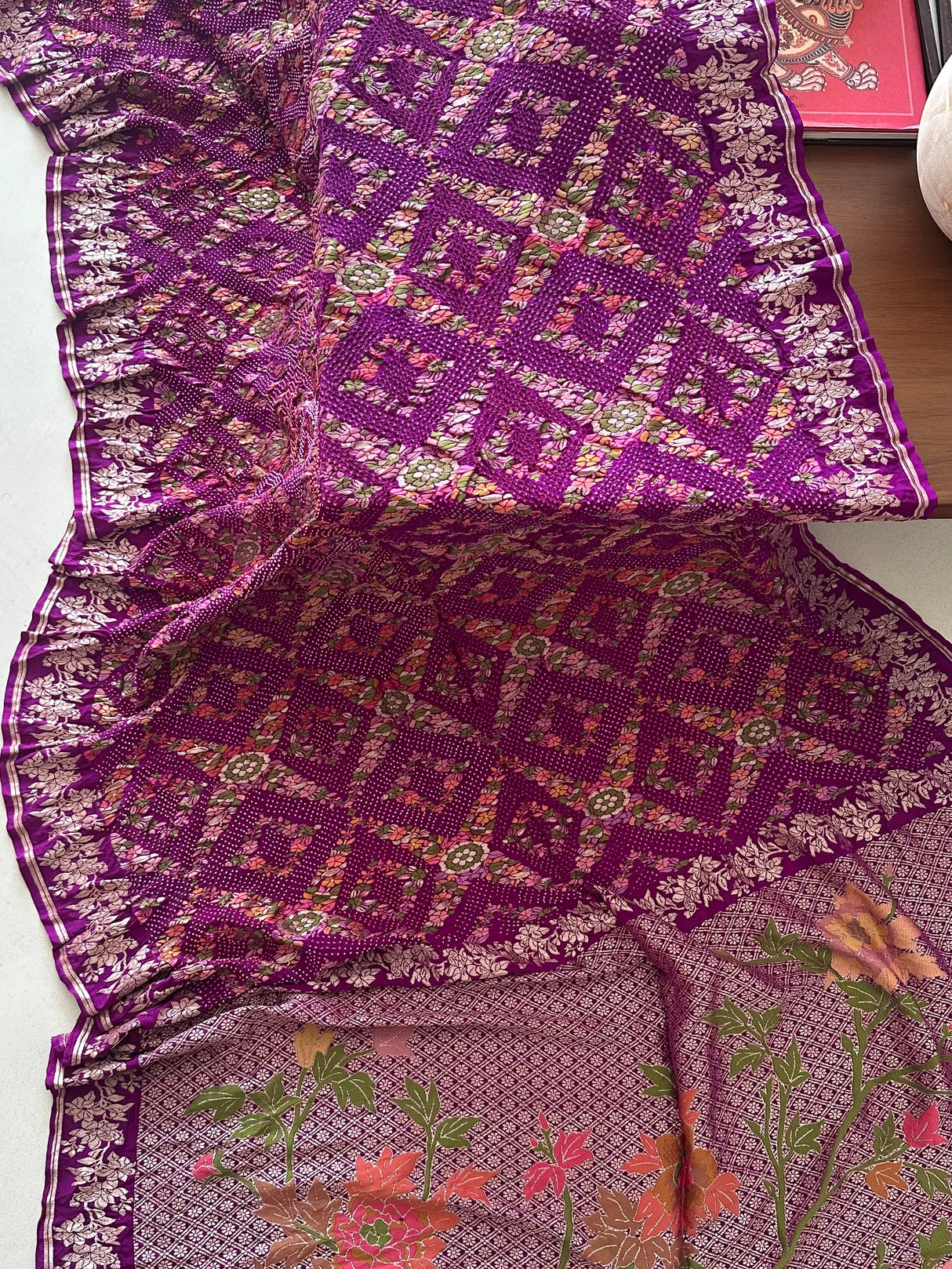 banarasi-georgette-bandhani-saree-handcrafted
