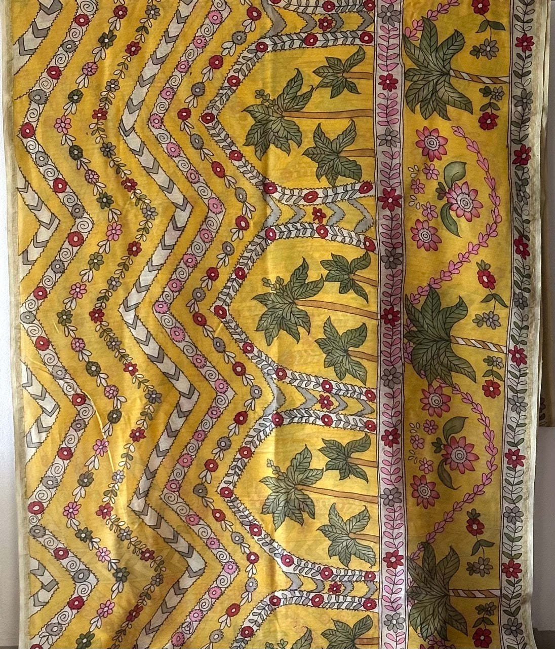 basanti-bageecha-chanderi-cotton-silk-kalamkari-saree