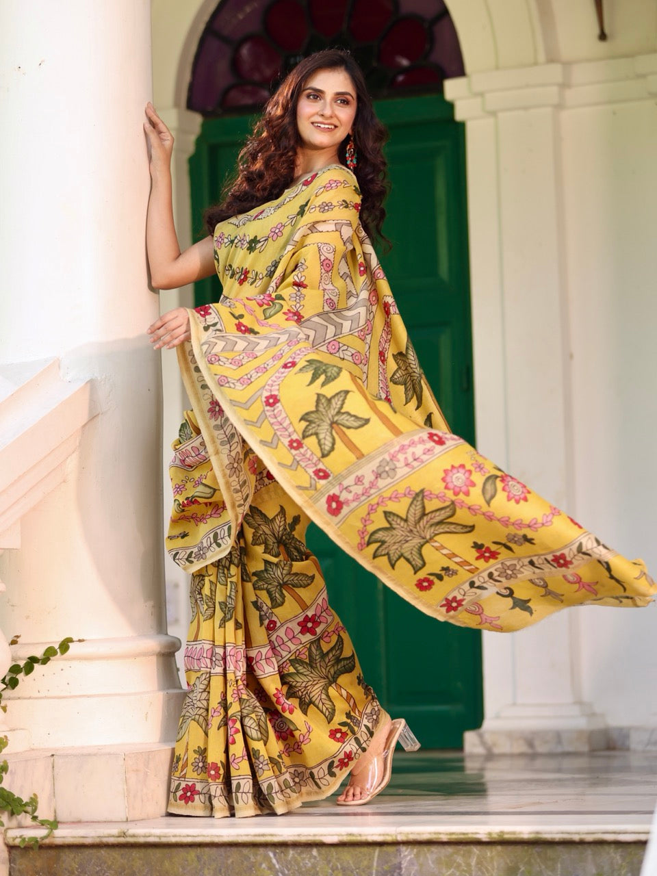 basanti-bageecha-chanderi-cotton-silk-kalamkari-saree