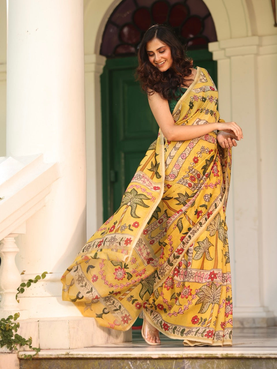 basanti-bageecha-chanderi-cotton-silk-kalamkari-saree