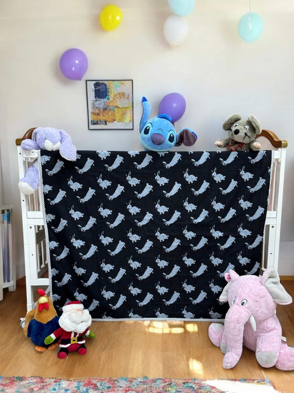 organic kids dohar with rabbit and giraffe print reversible mulmul summer blanket sustainable soft breathable made in india by jaipur artisans ideal for baby showers birthdays bulk boutique orders international delivery