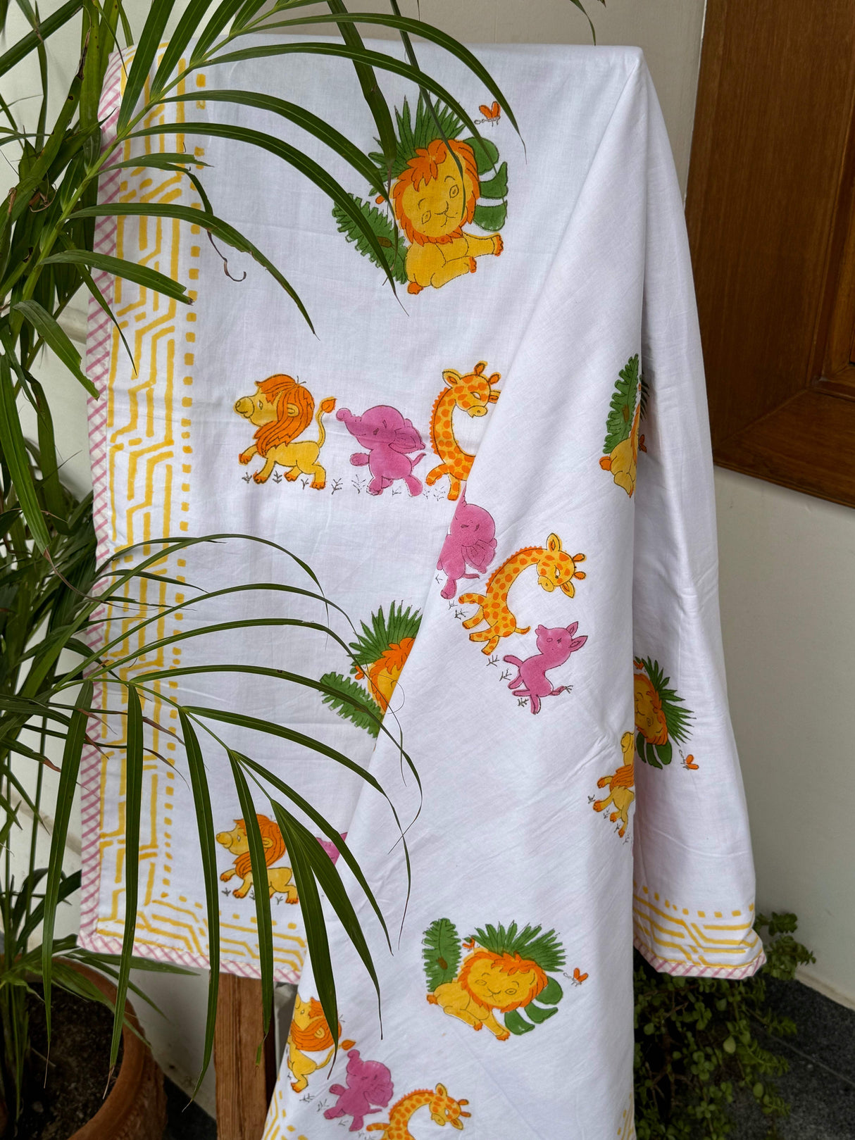 simba lion print kids dohar sustainable mulmul cotton flannel lining perfect for gifting retail and bulk orders