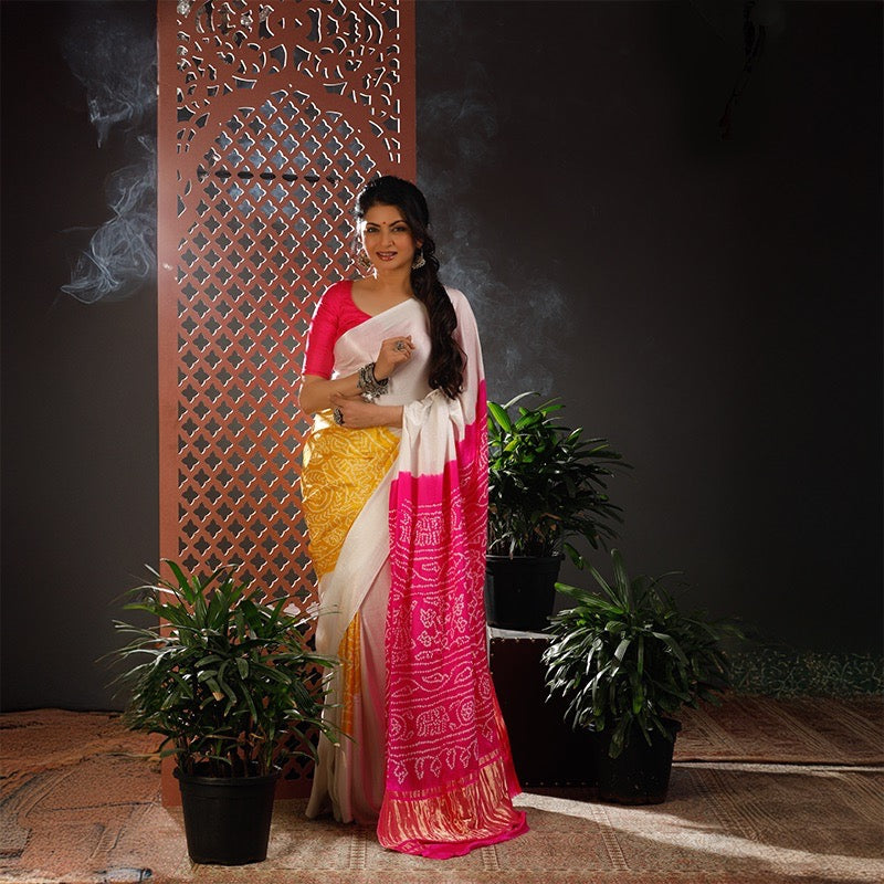 Bestseller Pure Gajji Silk stylish Bandhani Saree