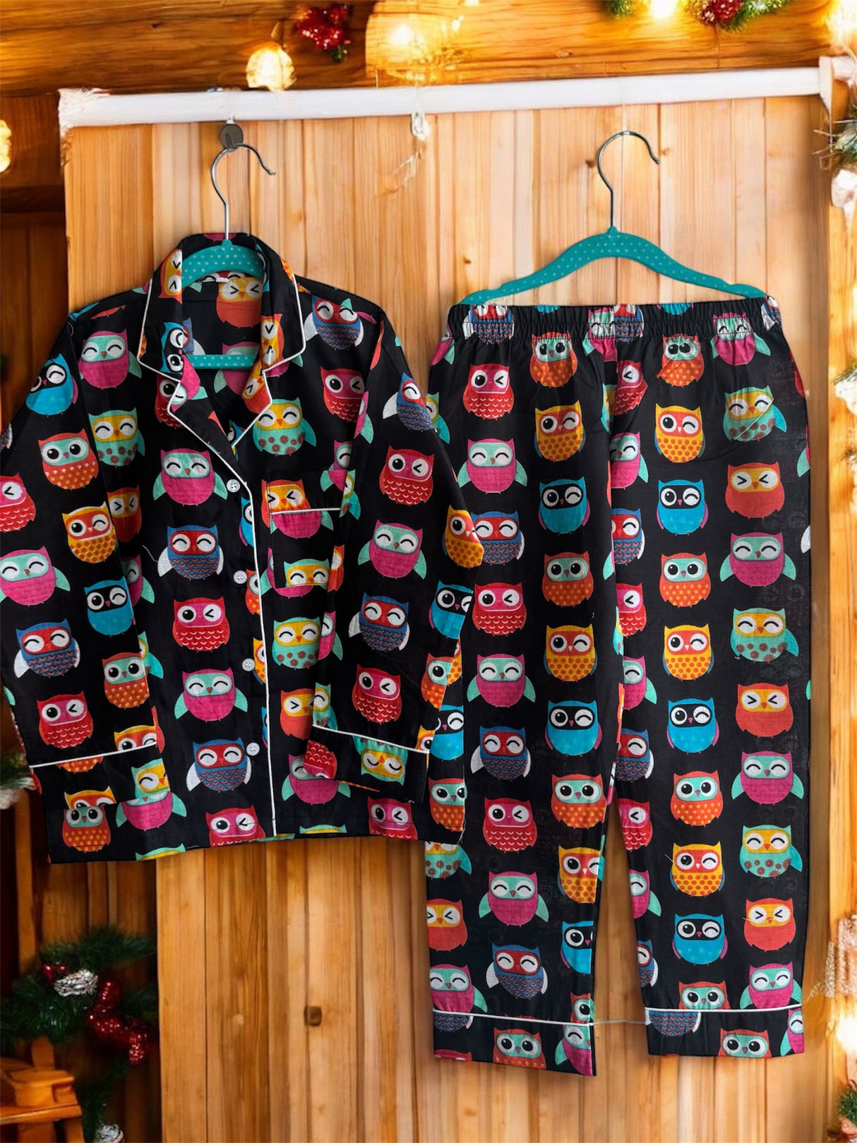 Black Owl Kids Soft Night Suit Set
