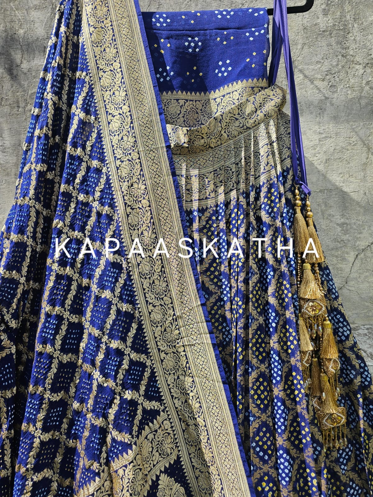 blue-pure-banarsi-georgette-bandhani-lehenga