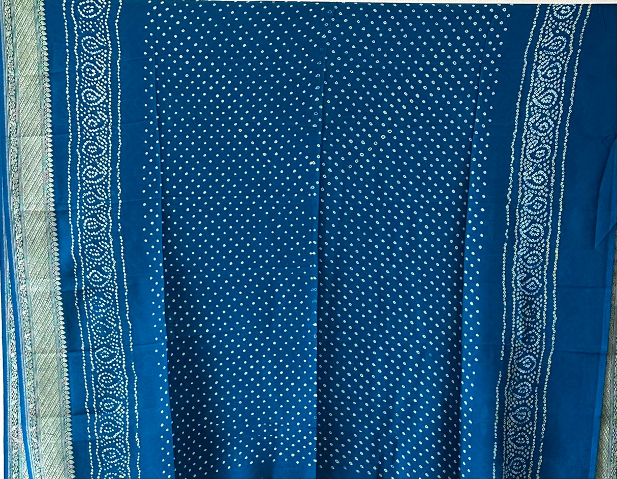 Super Exclusive Handloom Pure Banarsi Georgette Bandhani Saree