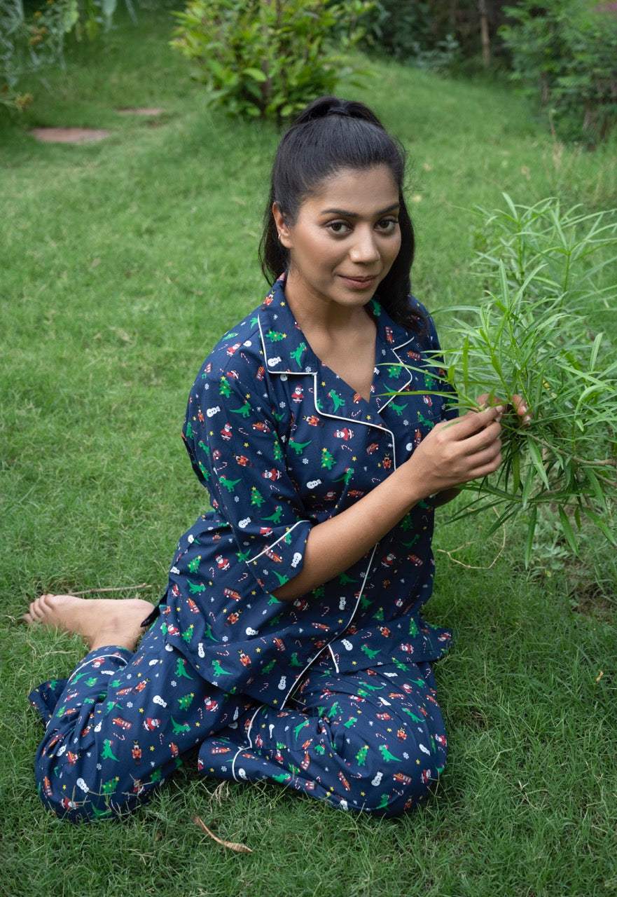 blue-christmas-theme-cotton-pajama-bottom-view