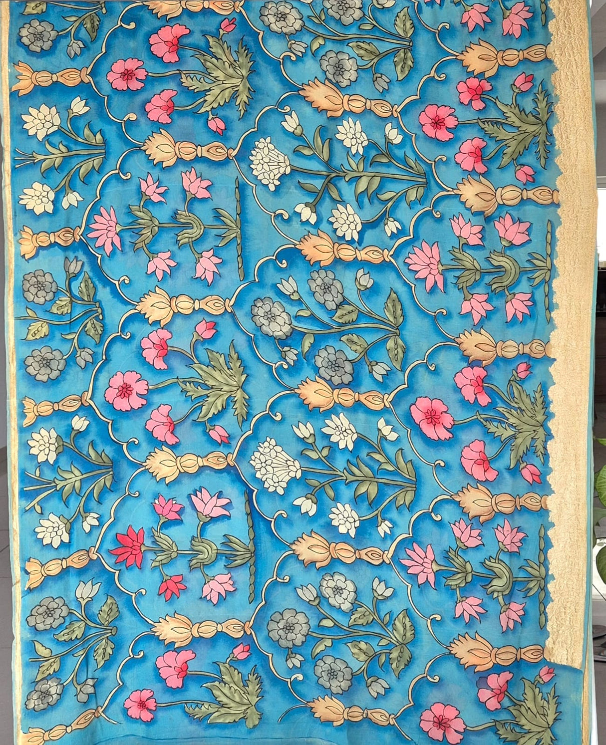 blue-mughlai-banarsee-kalamkari-saree
