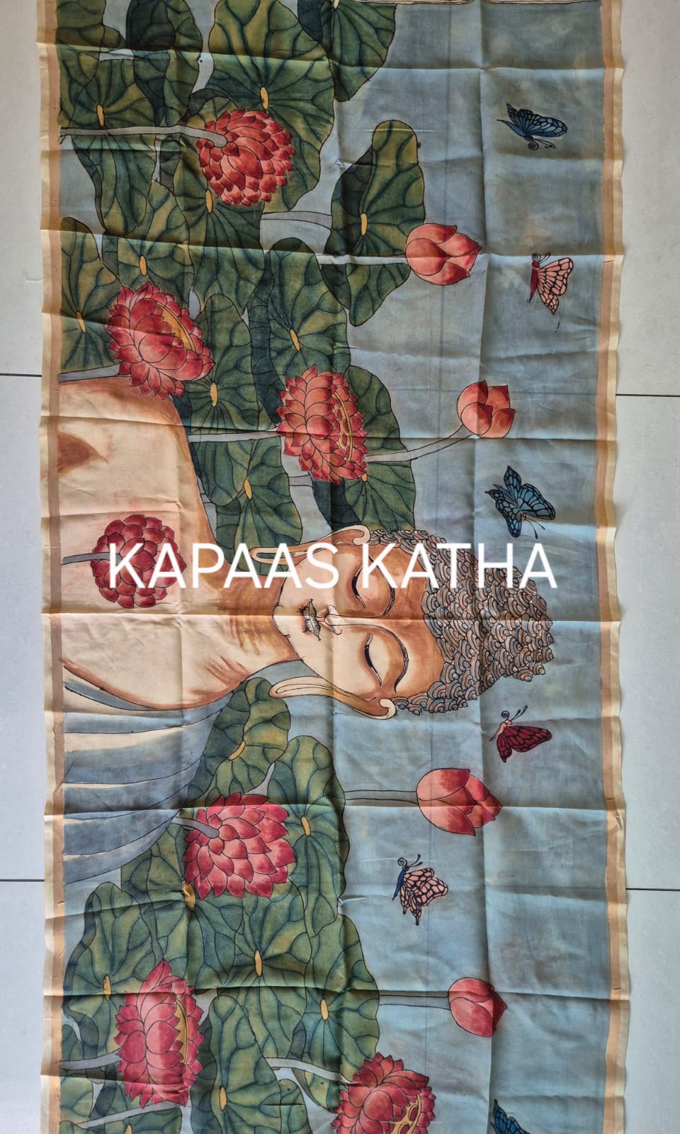 bodhi-grace-bangalore-silk-kalamkari-dupatta-budha
