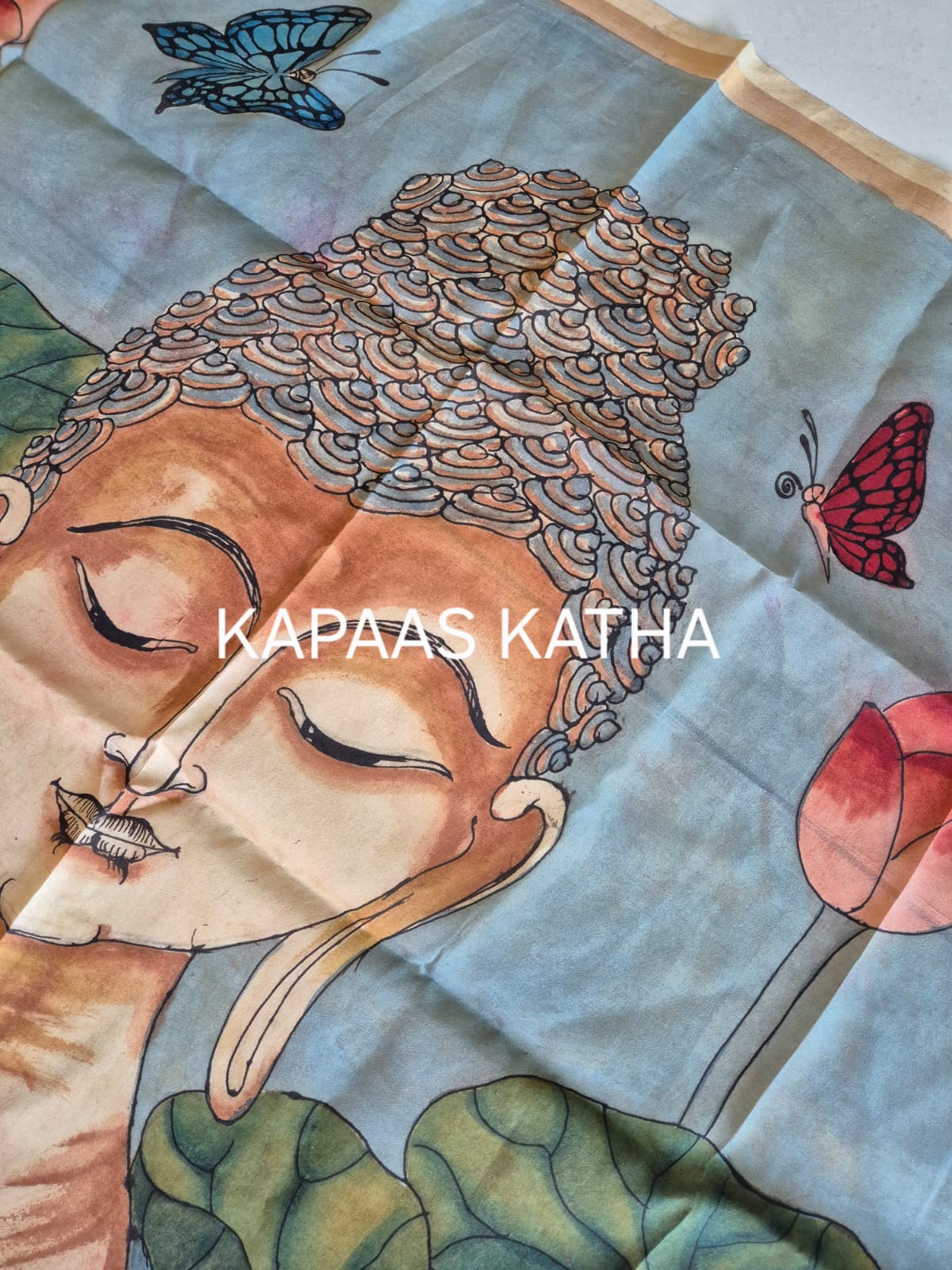 bodhi-grace-bangalore-silk-kalamkari-dupatta-budha