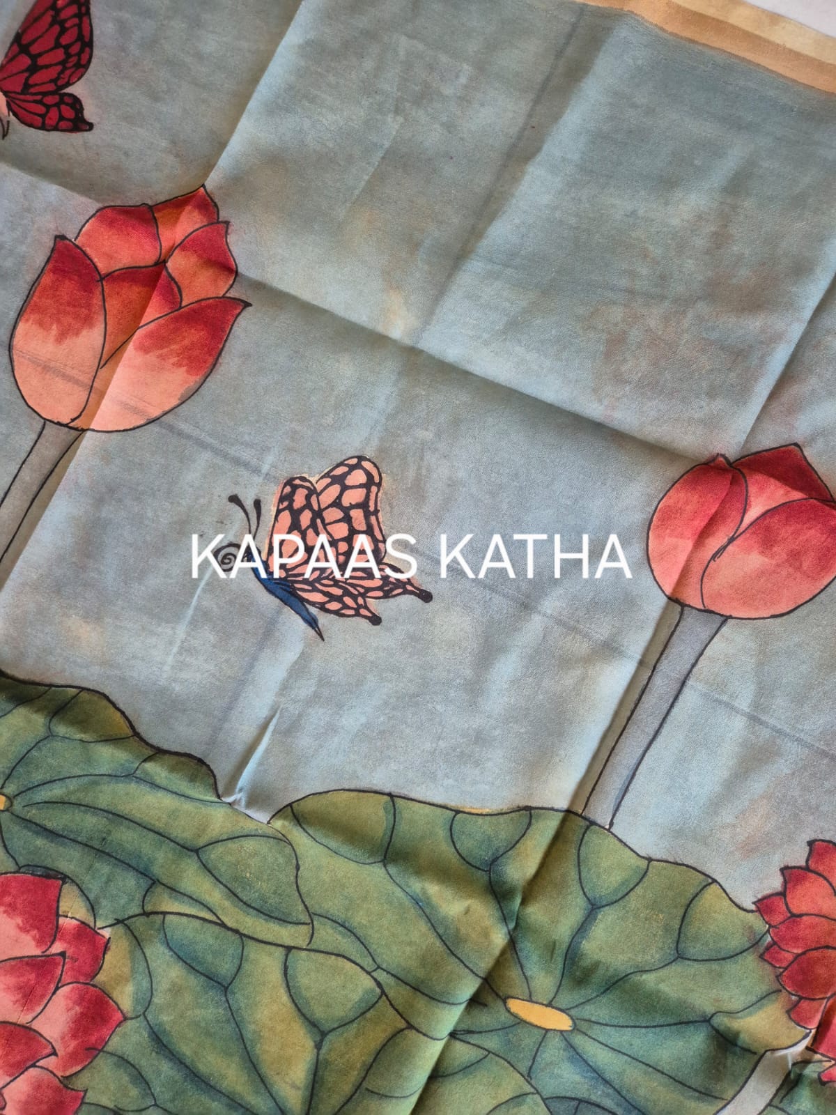 bodhi-grace-bangalore-silk-kalamkari-dupatta-budha