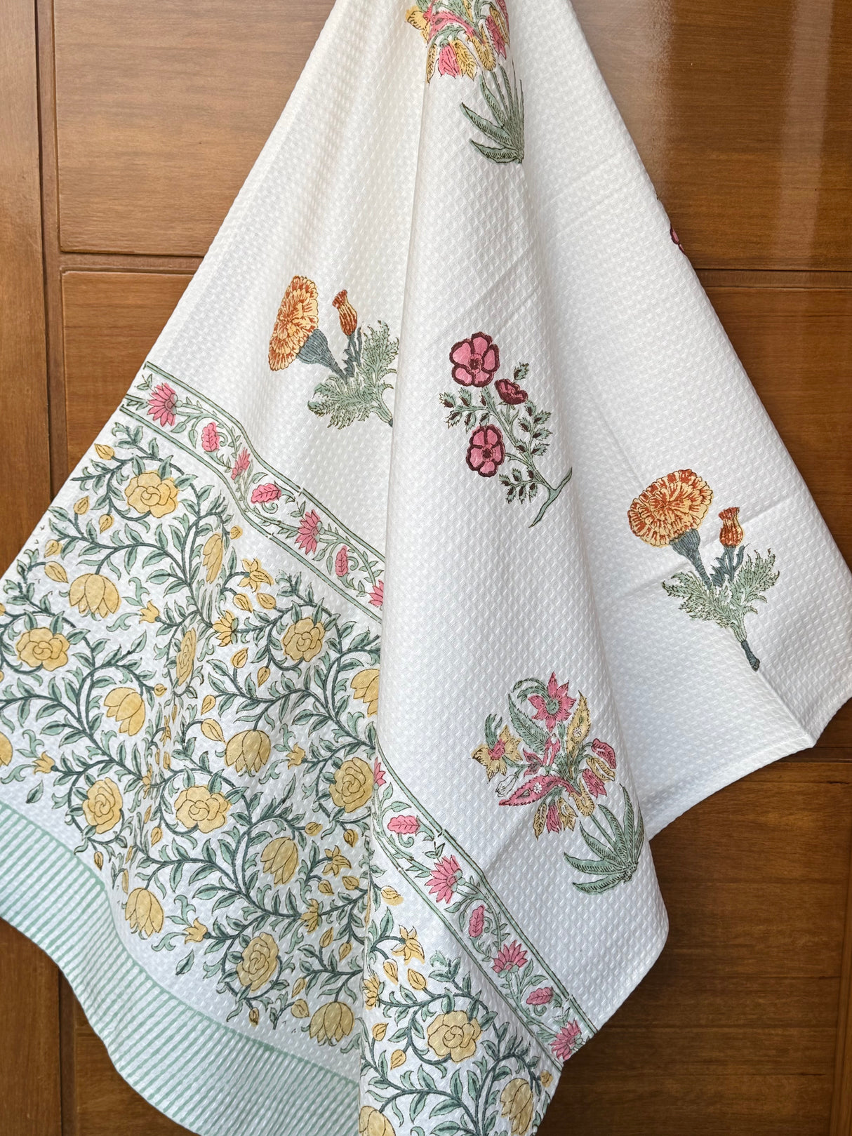 botanical-inspired-blockprint-cotton-waffle-towel