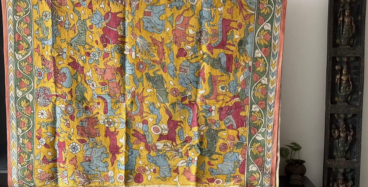 brick-red-floral-mulberry-silk-kalamkari-saree-design-detail