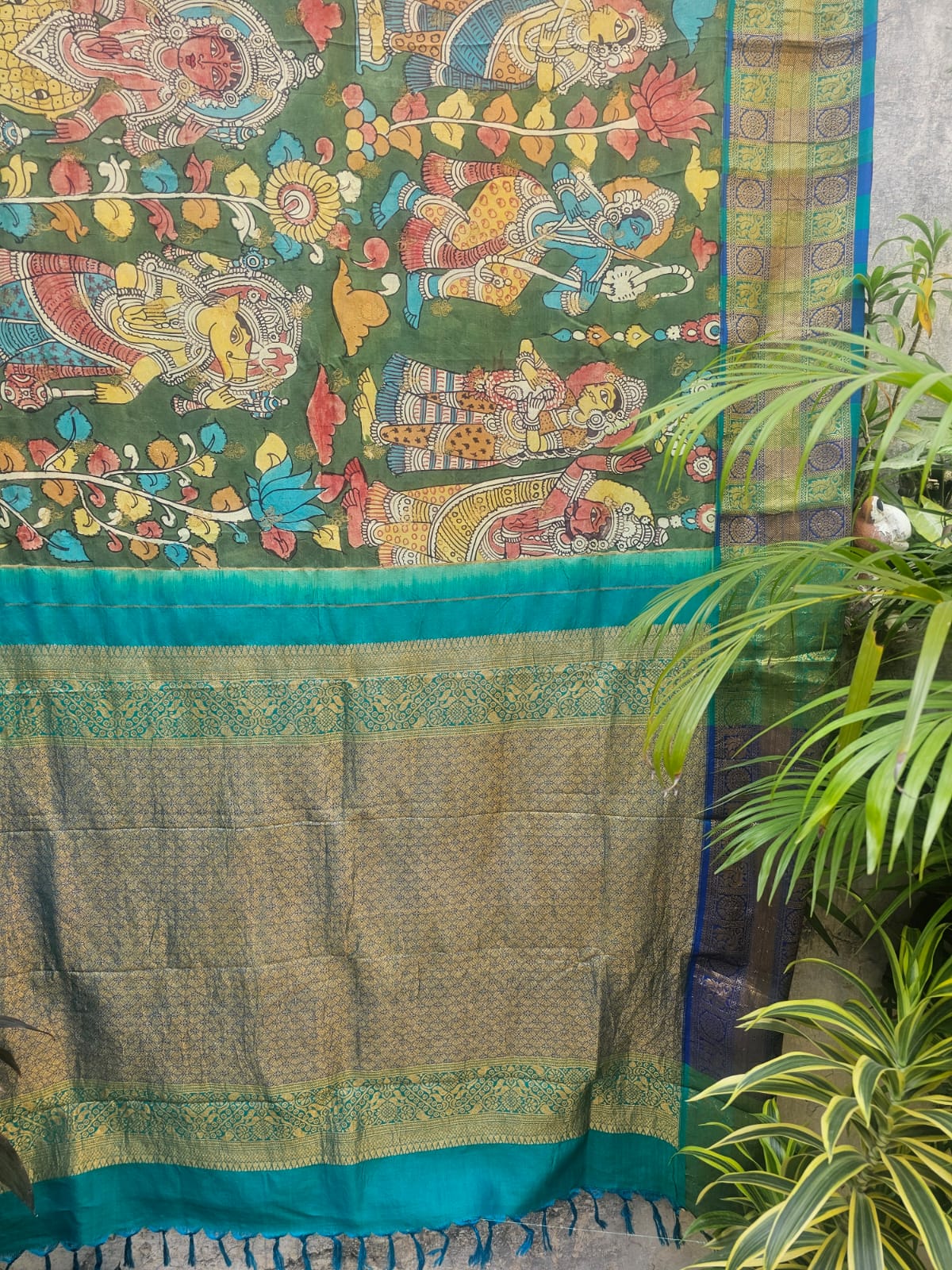 bridal-bandhani-kanjivaram-silk-saree-turquoise-pink