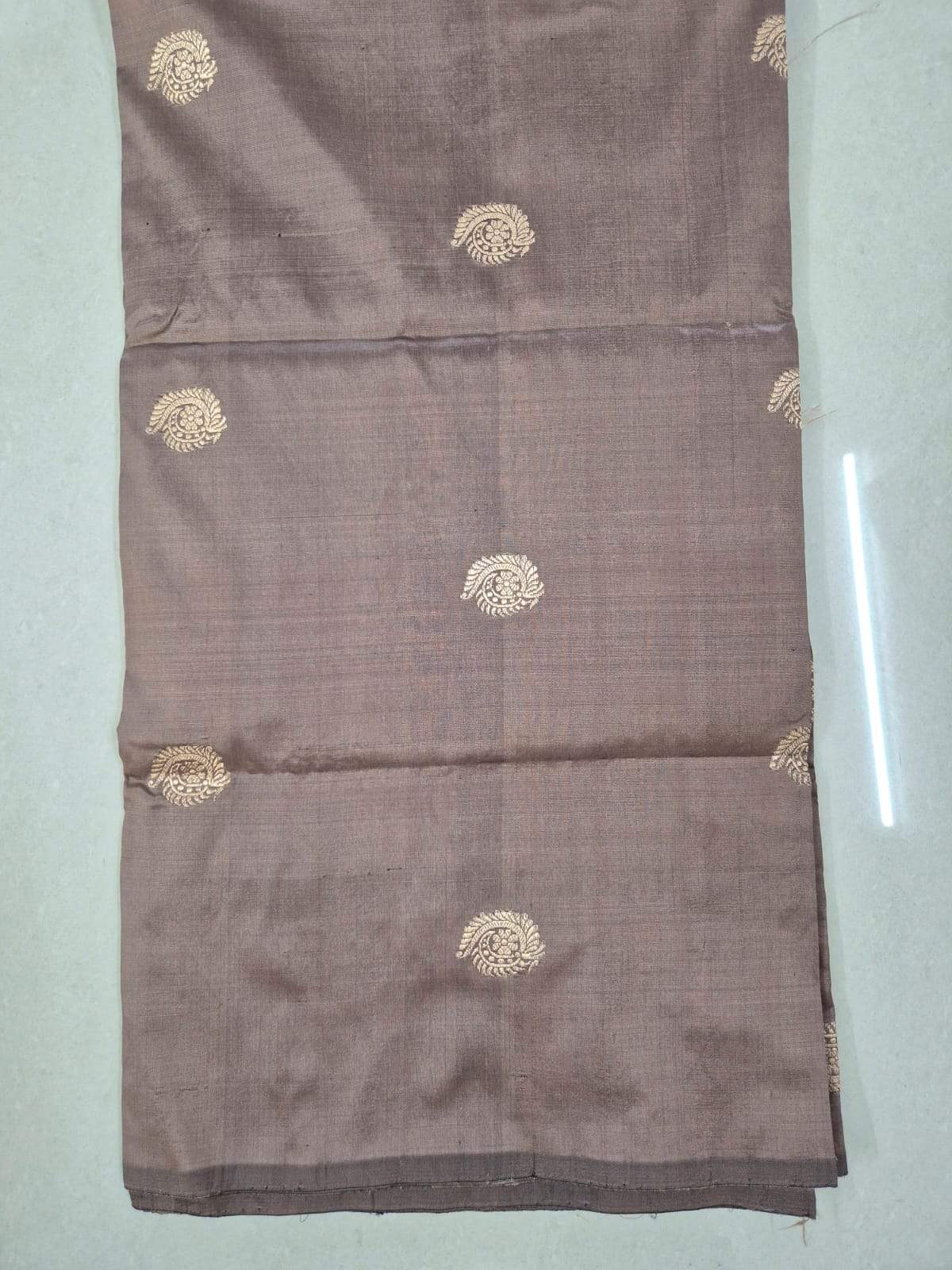 Pure Banarasi Silk Blouse Piece in Shade of Taupe
