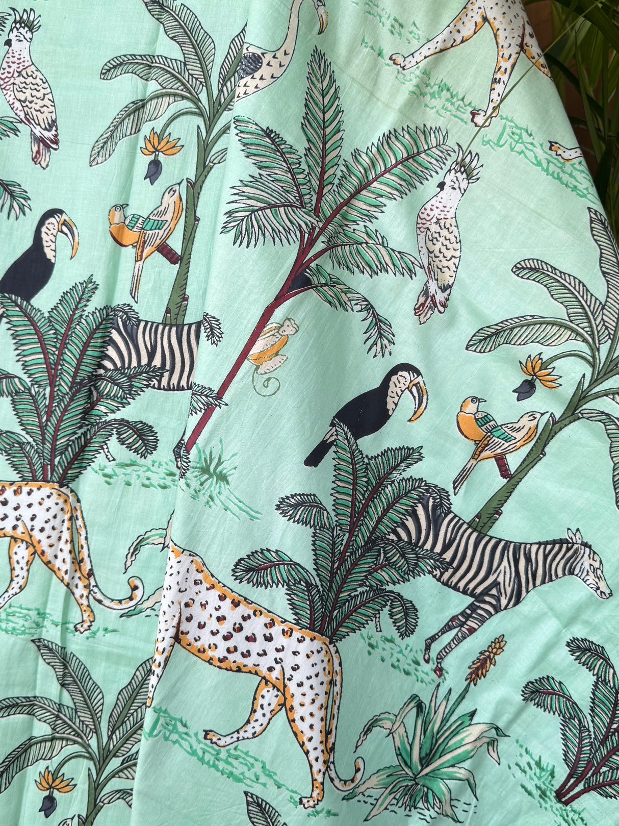 international wholesale kids dohar palm tree cheetah zebra sustainable mulmul cotton perfect summer Gulf and African markets