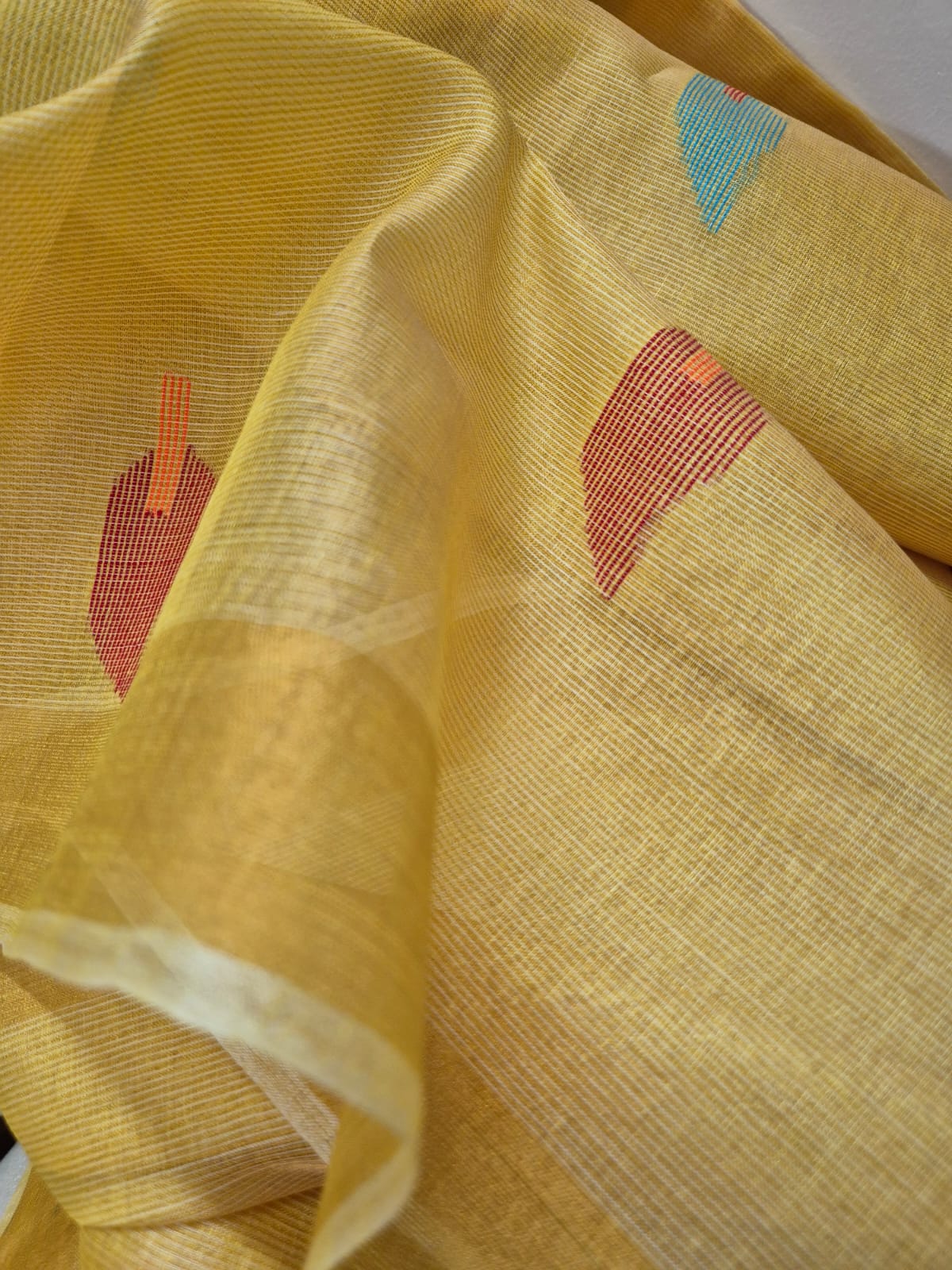 Celestial Threads - Handloom Tussar Tissue Jamdani Saree