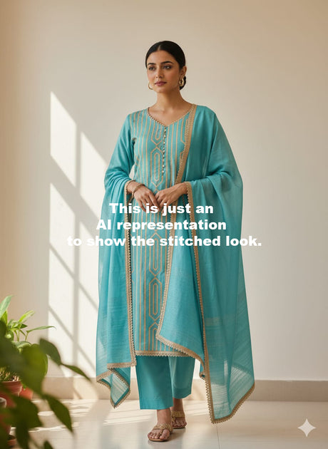 chanderi-cotton-applique-blue-unstitched-suit-set