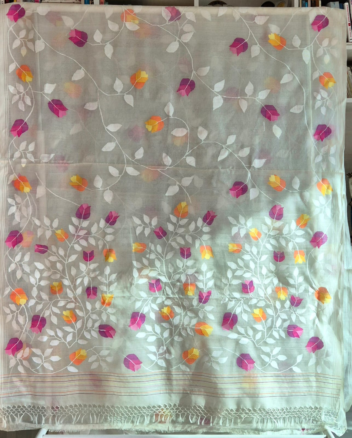 Chandrika Phoolban - Handloom Muslin Silk Saree with Jamdani weaving