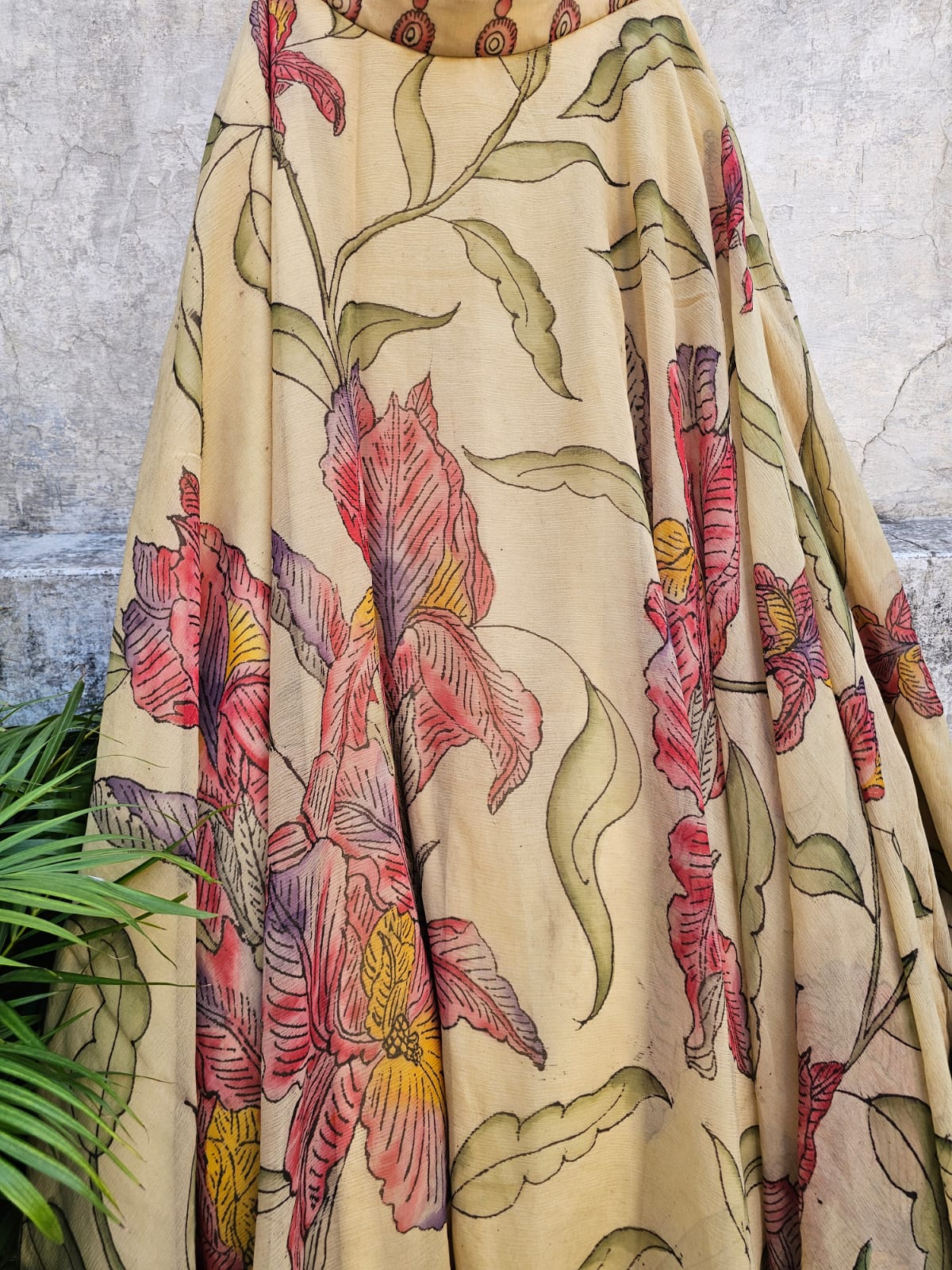 Pure Chiffon Kalamkari Skirt