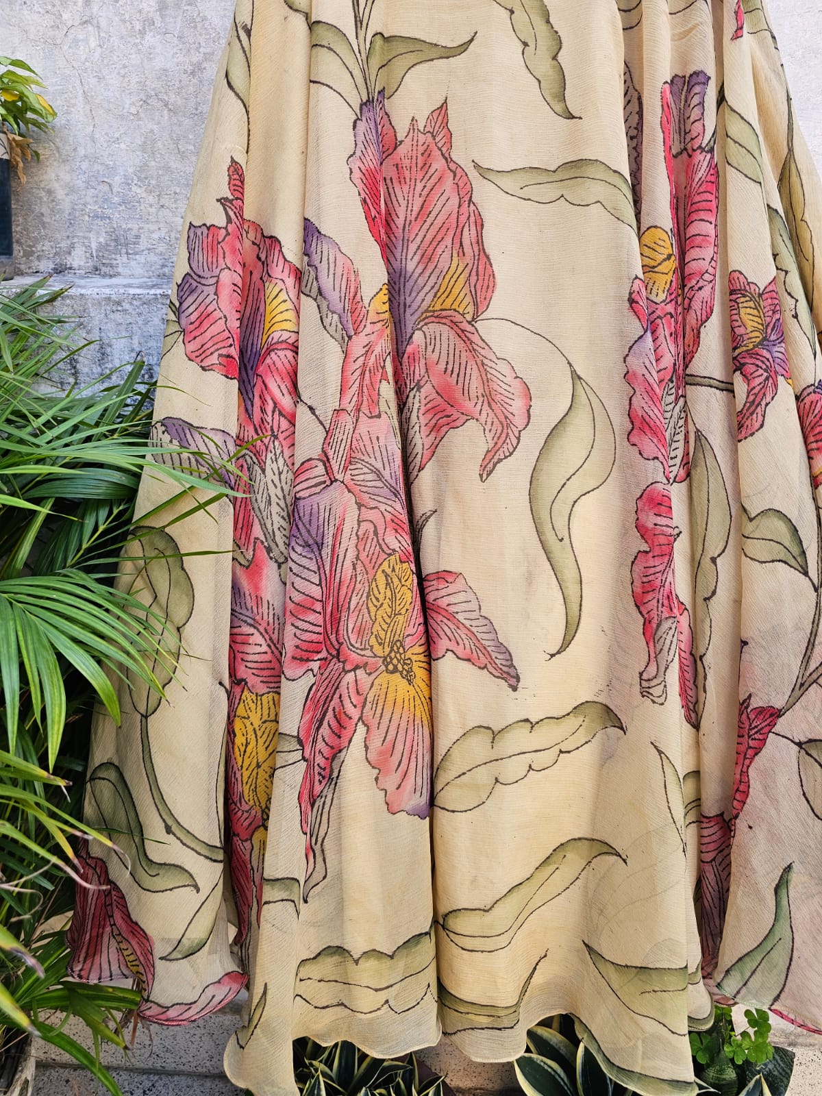 Pure Chiffon Kalamkari Skirt