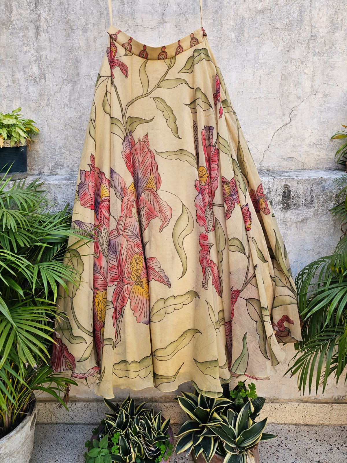 Pure Chiffon Kalamkari Skirt