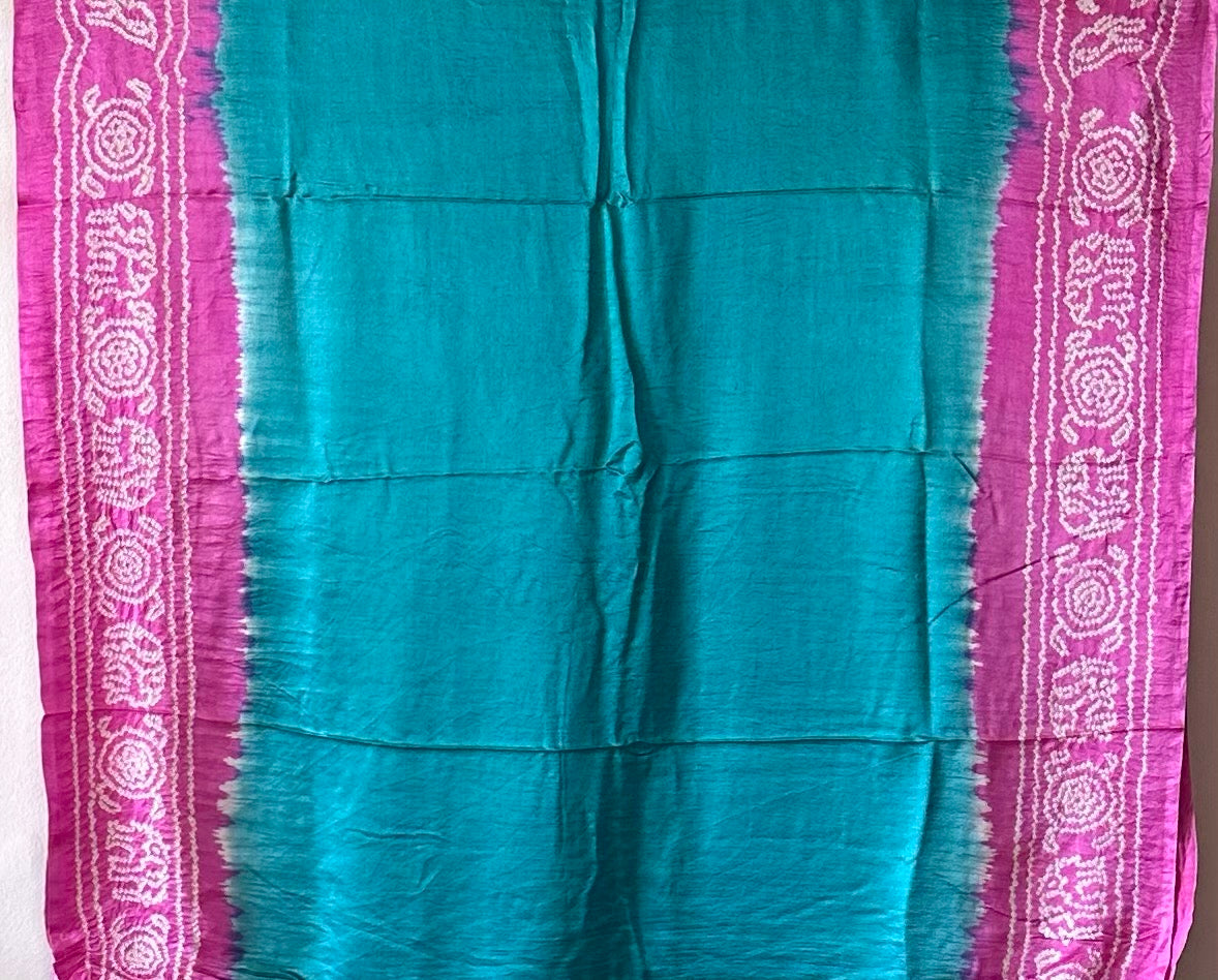 circular-turqoise-pink-pure-gajji-silk-bandhani-saree