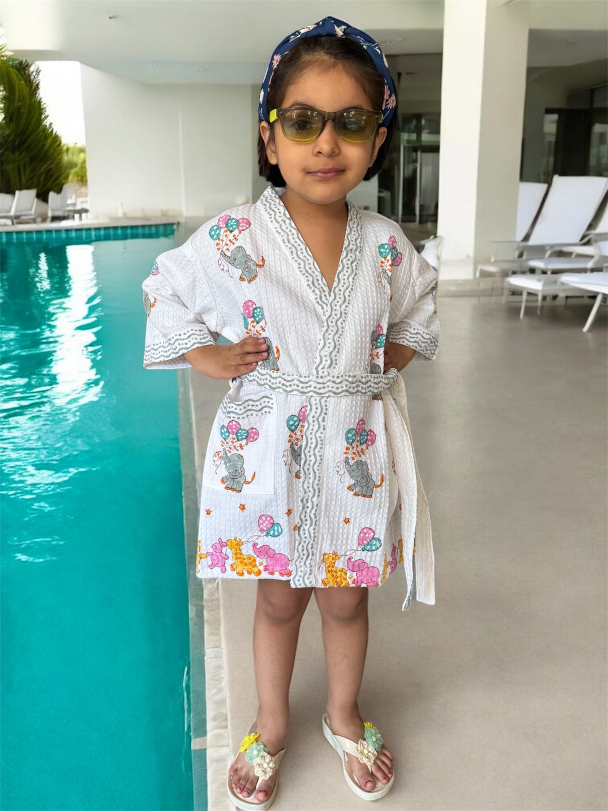 bulk supplier of cute elephant handblock printed kids bathrobes for resellers in Switzerland Kuwait